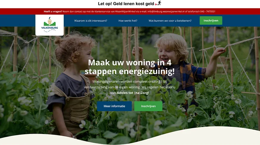 Website van Gemeente Valkenburg, gemaakt door 043WEB